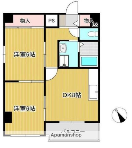 PRIME本川(2DK/4階)の間取り写真