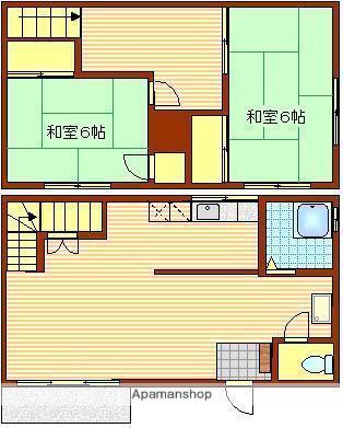 登アパート(2LDK/1階)の間取り写真