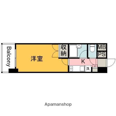 リバーメゾン横川(1K/6階)の間取り写真