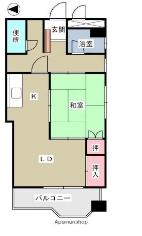 スカイアーク稲荷町(1LDK/5階)の間取り写真