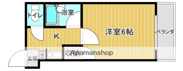 祇園ラフィーネ(1K/2階)の間取り写真