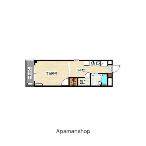 ハイム波多野(1K/2階)の間取り写真