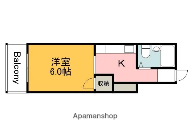 LUCIR十日市(1K/4階)の間取り写真