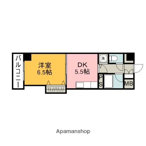 FLAVOR東観音(1DK/4階)の間取り写真