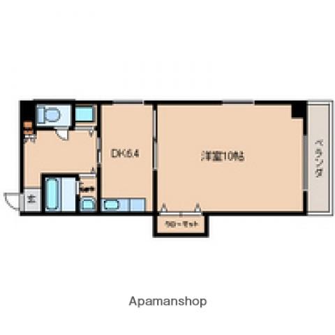 プレイス十日市(1DK/6階)の間取り写真