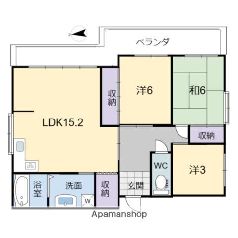 ホレストタウンビル(2SLDK/4階)の間取り写真