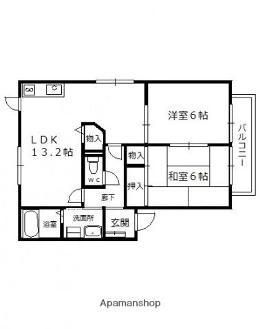 シャーメゾン緑井C棟(2LDK/2階)の間取り写真