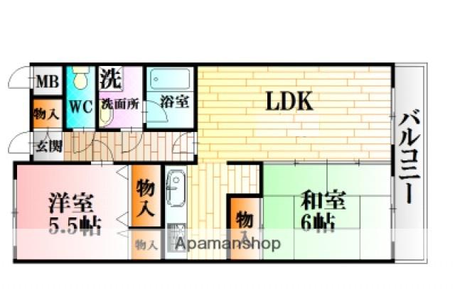 SS八木ハイツ(2LDK/5階)の間取り写真