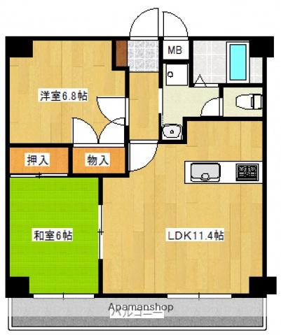 カサグランデⅠ(2LDK/7階)の間取り写真