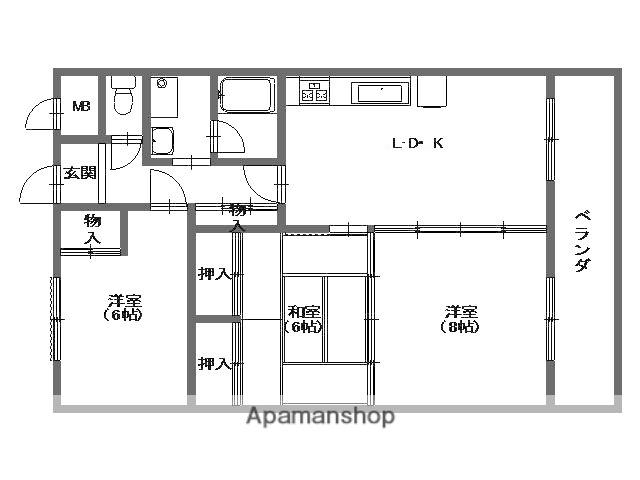 ソレアード祇園(3LDK/3階)の間取り写真