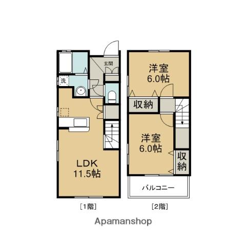 ピュア・ライフ・エム(2LDK/1階)の間取り写真