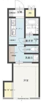 ダイアパレス若草(1K/2階)の間取り写真