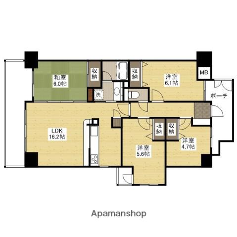 グランドメゾン中筋南(4LDK/7階)の間取り写真