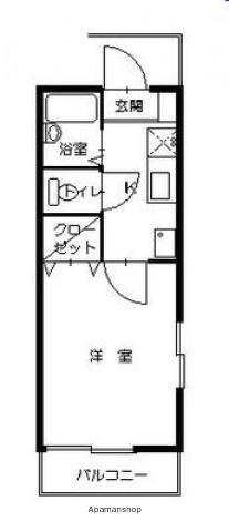 ハイツ緑井(1K/2階)の間取り写真
