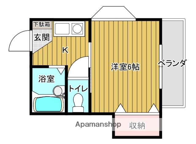 サーンクタオダ(1K/2階)の間取り写真