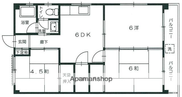 メゾン中川(3DK/3階)の間取り写真
