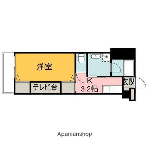 アガトンツインズα(1K/3階)の間取り写真