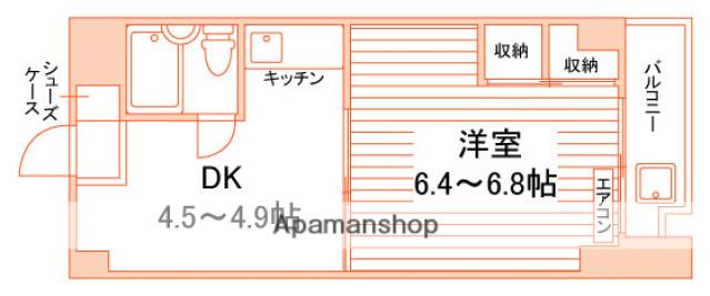 クレスト草津(ワンルーム/2階)の間取り写真