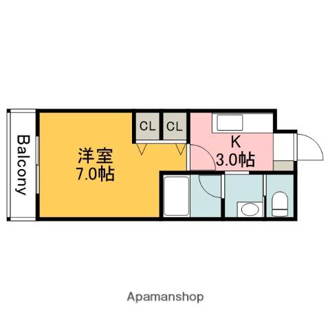 カーサ大塚2ND(1K/2階)の間取り写真