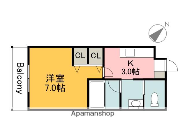 カーサ大塚2ND(1K/2階)の間取り写真