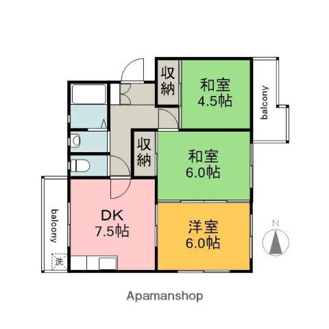 栄マンション(3DK/4階)の間取り写真