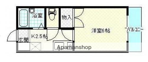 ラコント緑井(1K/2階)の間取り写真