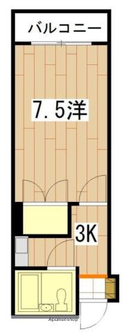 奥田マンション(1K/4階)の間取り写真