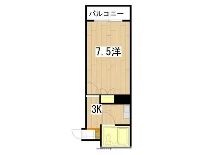 奥田マンション(1K/6階)の間取り写真