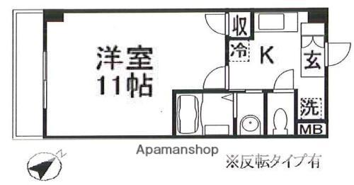ネッサンスK(1K/1階)の間取り写真