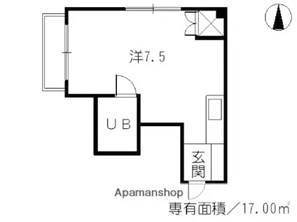 和陽ハイツ(ワンルーム/5階)の間取り写真