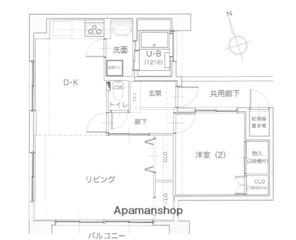 ロッコ—上八丁堀グランドマンション(1LDK/7階)の間取り写真