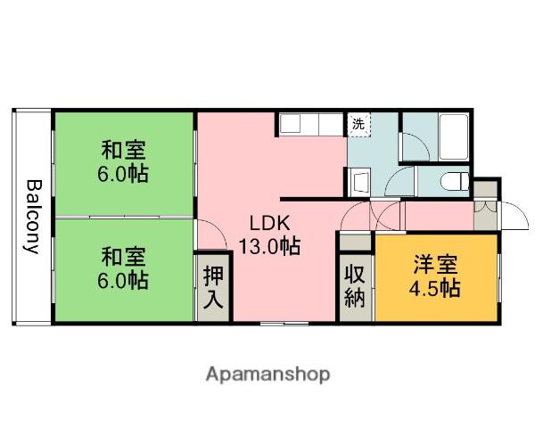 ヘルックワセダ(3LDK/1階)の間取り写真