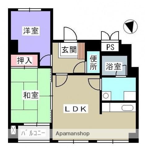 HKビル(2LDK/3階)の間取り写真