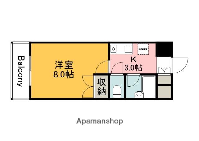 NAKASHIMA BLD(1K/8階)の間取り写真