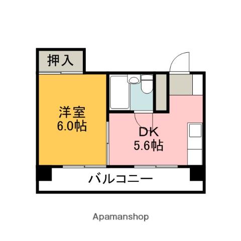 冨永ビル(1DK/5階)の間取り写真