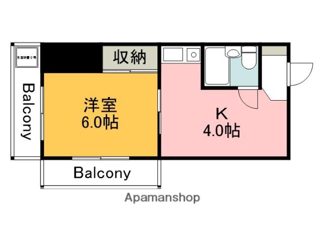 JSビル西原(1K/1階)の間取り写真