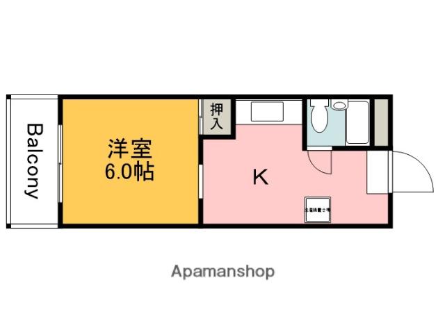 グリーンマンション(1DK/3階)の間取り写真