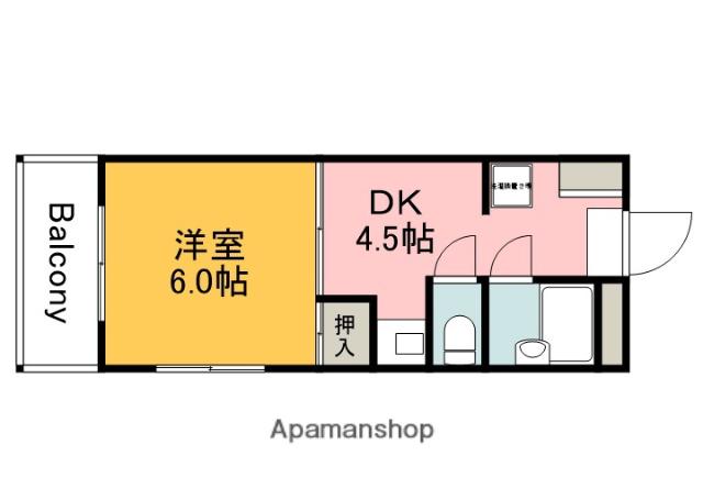 グリーンマンション(1DK/2階)の間取り写真