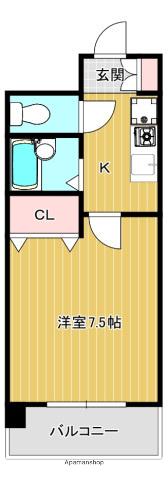 ソシア舟入(1K/5階)の間取り写真