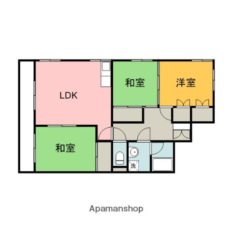 倉本ビル(3LDK/3階)の間取り写真