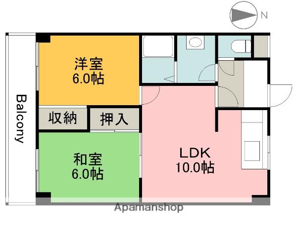 WELFARE FUJIOKA(2LDK/2階)の間取り写真