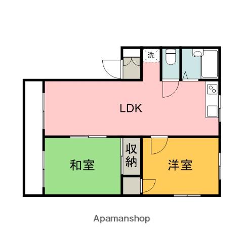 東成ハイツ(2LDK/1階)の間取り写真
