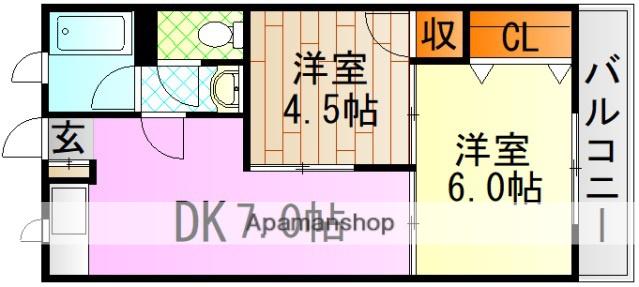 高岡マンション(2DK/1階)の間取り写真