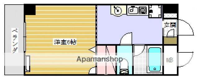 ラポール小町(1K/6階)の間取り写真