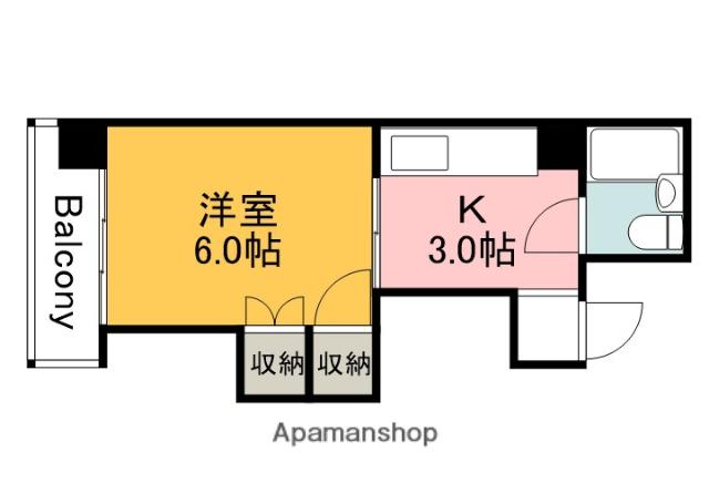 ピュアシティ(1K/4階)の間取り写真