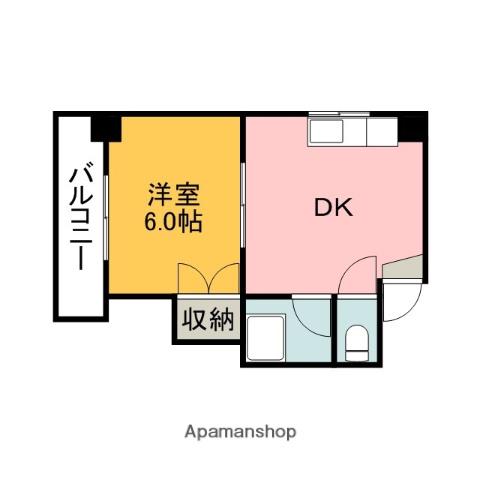 第2下野ビル(1DK/5階)の間取り写真