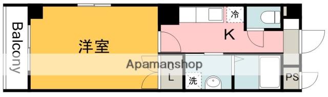 昭和町原野ビル(1K/9階)の間取り写真