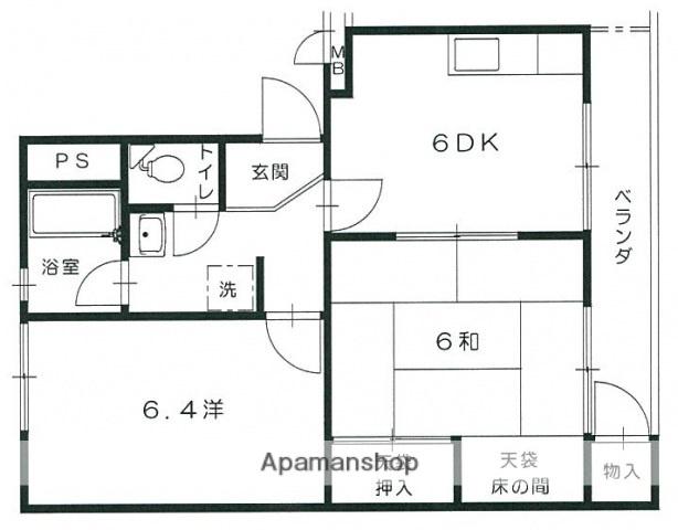 椿コーポ(2DK/1階)の間取り写真