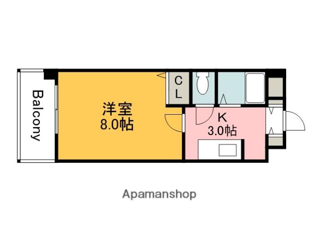アヴニール・ドゥ(1K/2階)の間取り写真
