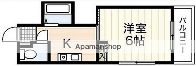 ヴィラ千田(1K/1階)の間取り写真